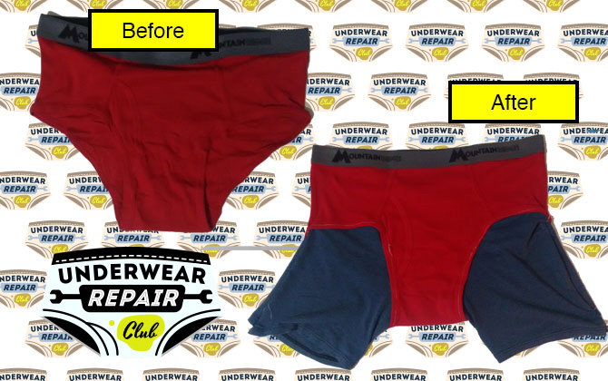 before and after shot of briefs now with boxer thighs