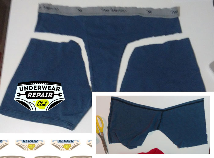 reclaimed underwear with thighs removed