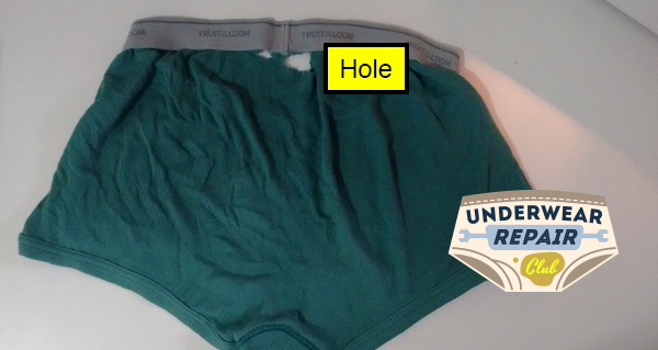 hole in underwear near waistband