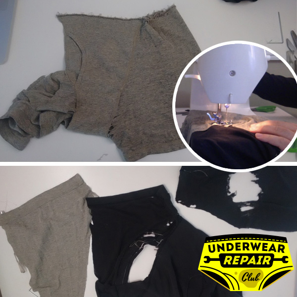 replacing the thigh zones with reclaimed underwear