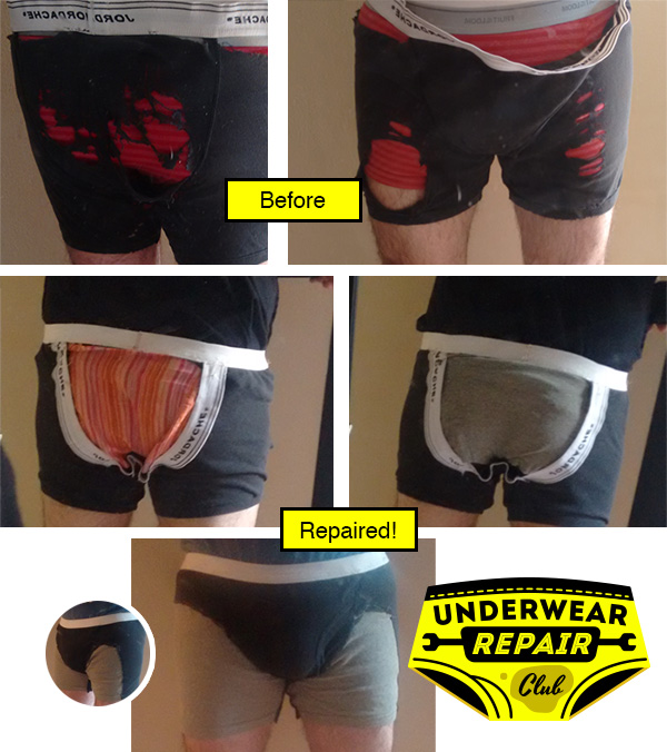 after shot of underwear repair club major repair with interchangeable butt plate