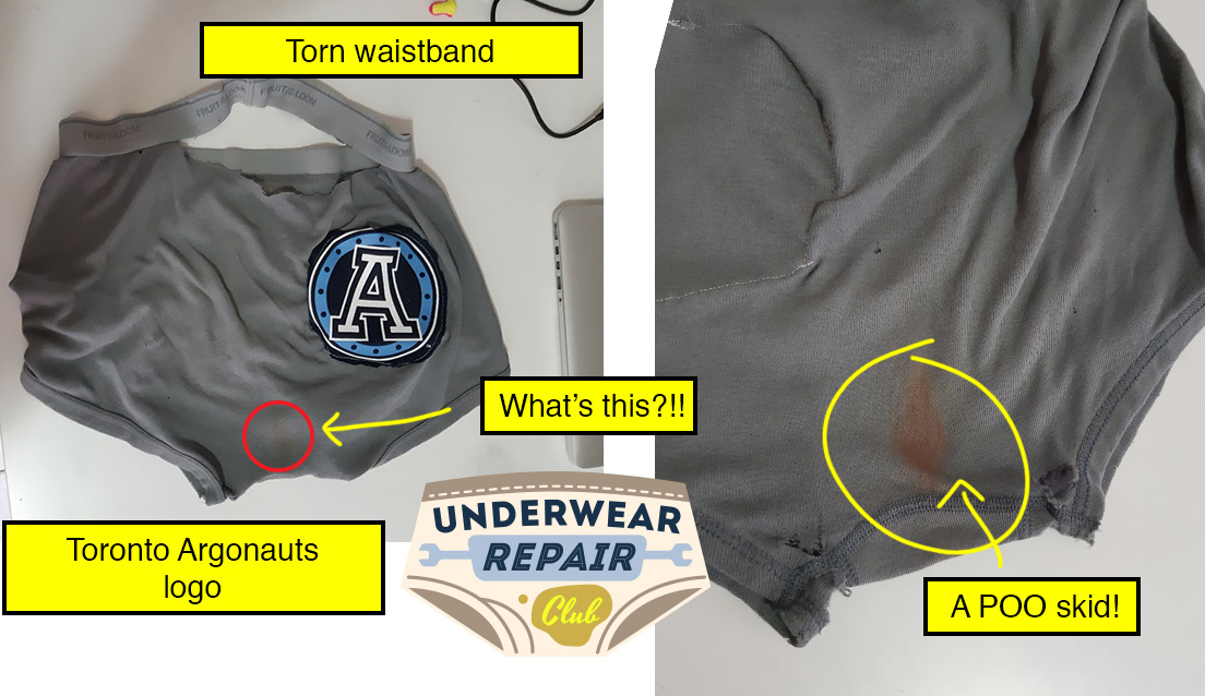 toronto argonaut has underwear with poo stain